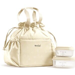 Fit + Fresh Cream Floral Lunch Bag Set